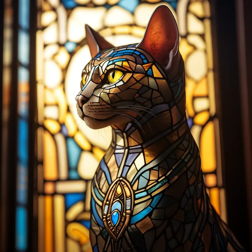 Egyptian Cat Stained Glass