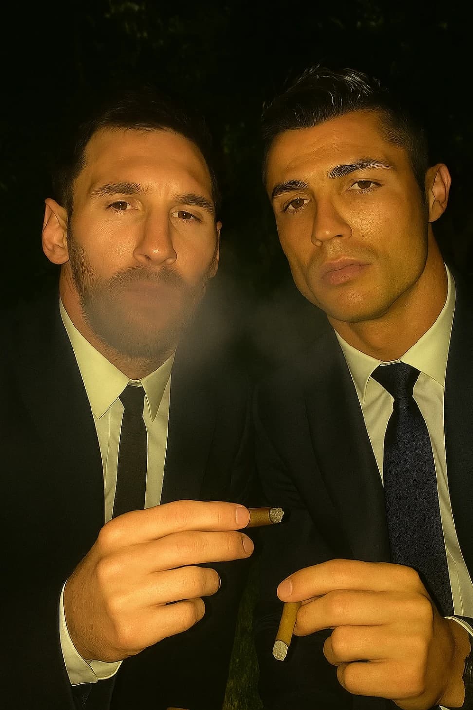 Messi & Ronaldo Lo-Fi Garden Selfie