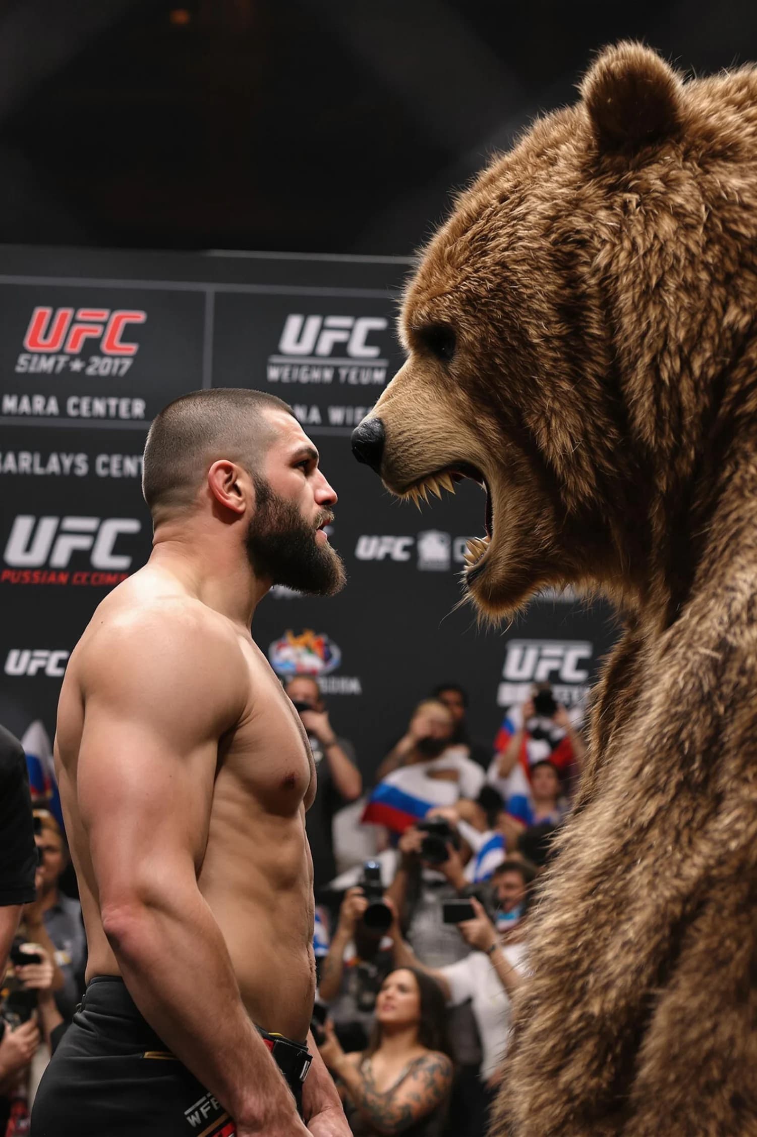 Khabib vs Giant Grizzly UFC Weigh-In