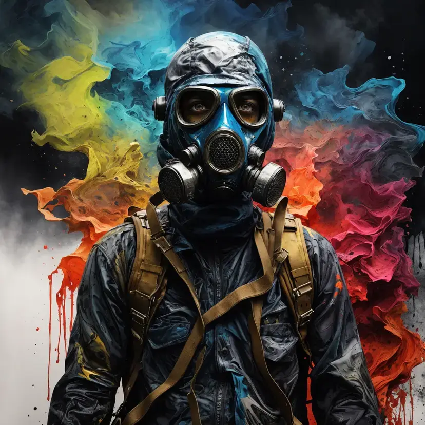 Ink Painted Gasmask Wanderer