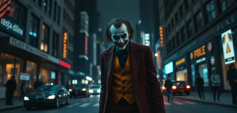 The Joker Walking Through New York
