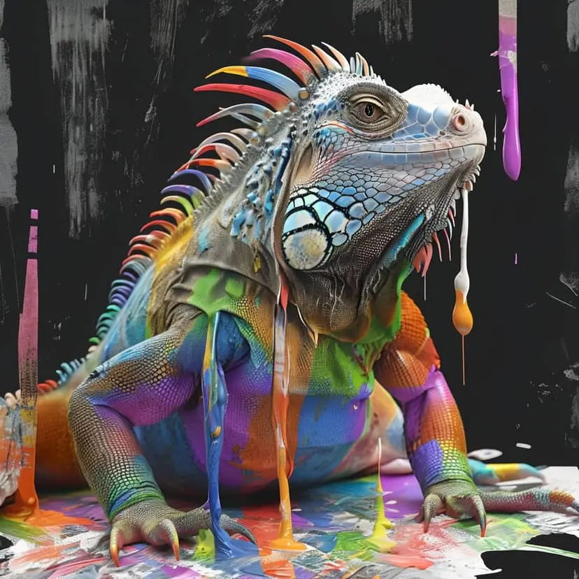 Rainbow Paint Iguana