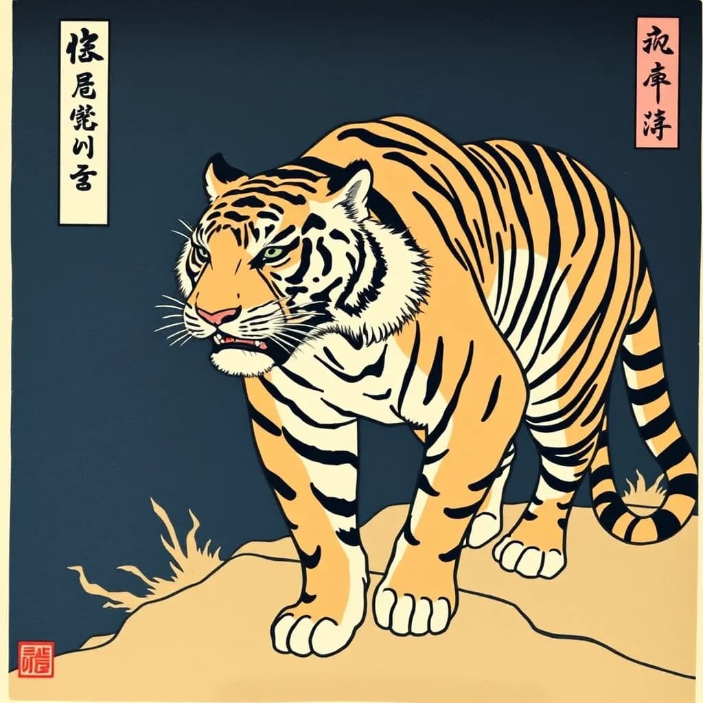 Ukiyo-e Tiger Artwork