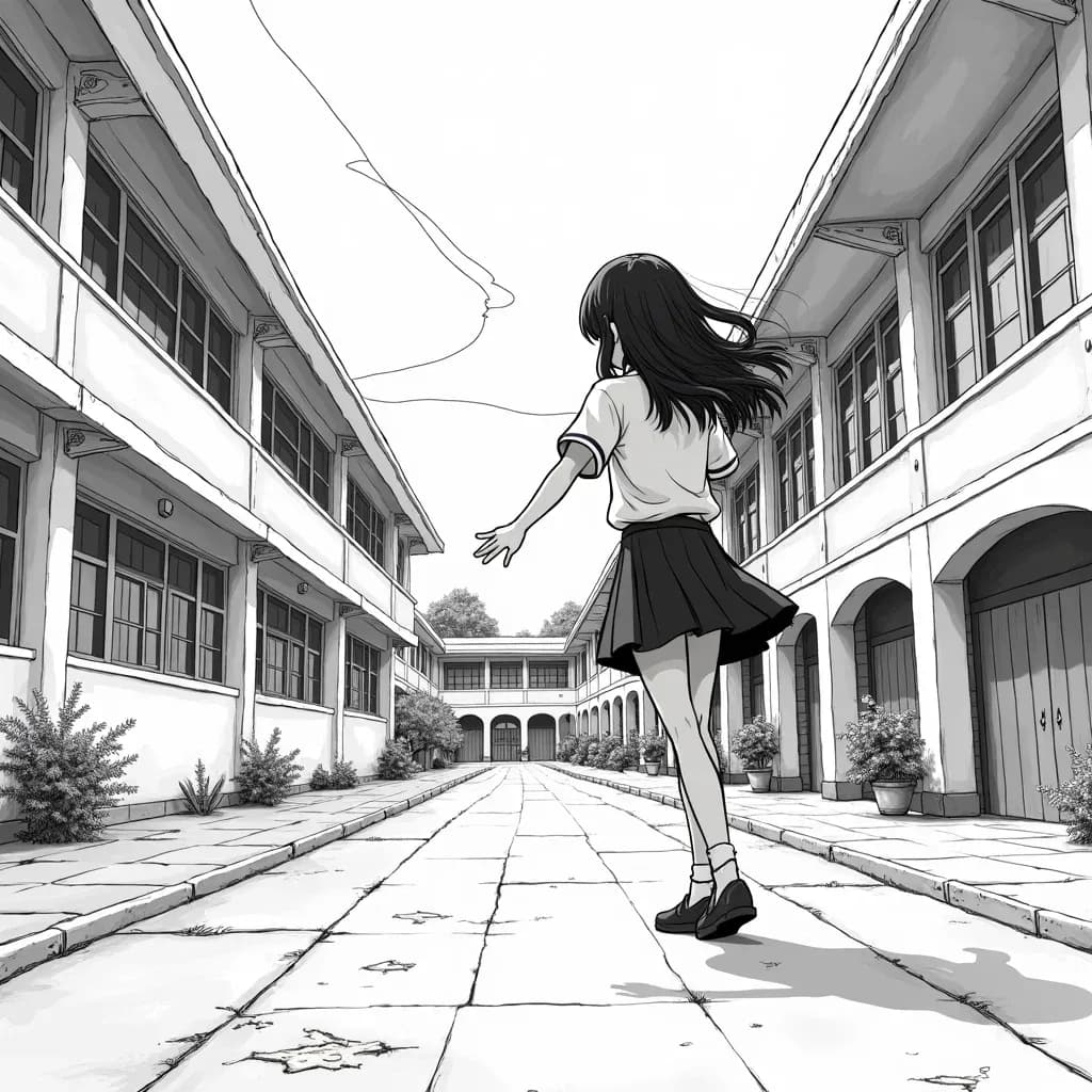 Manga Style School Scene