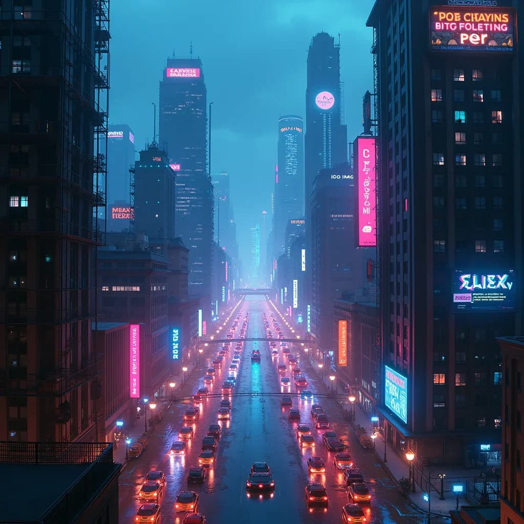 Cyberpunk City View