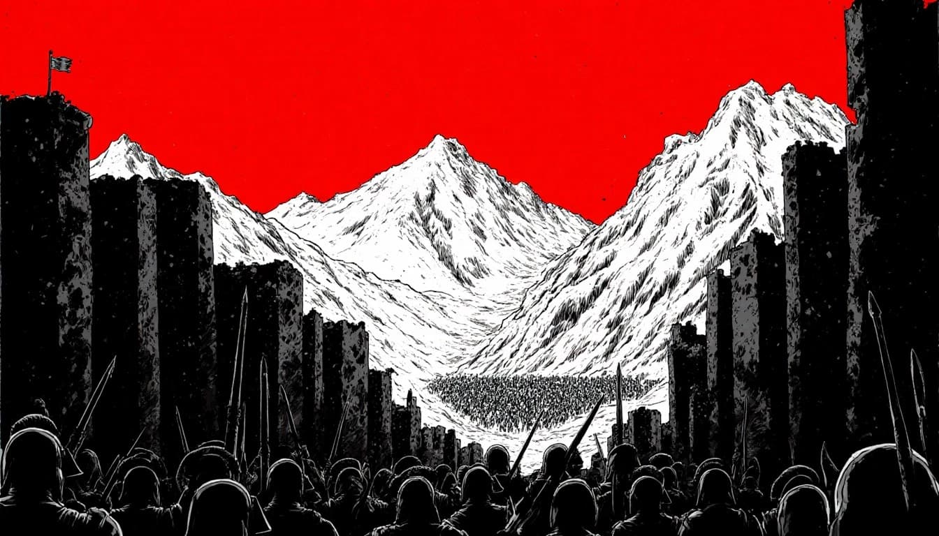 300 Spartans at the Mountain Pass