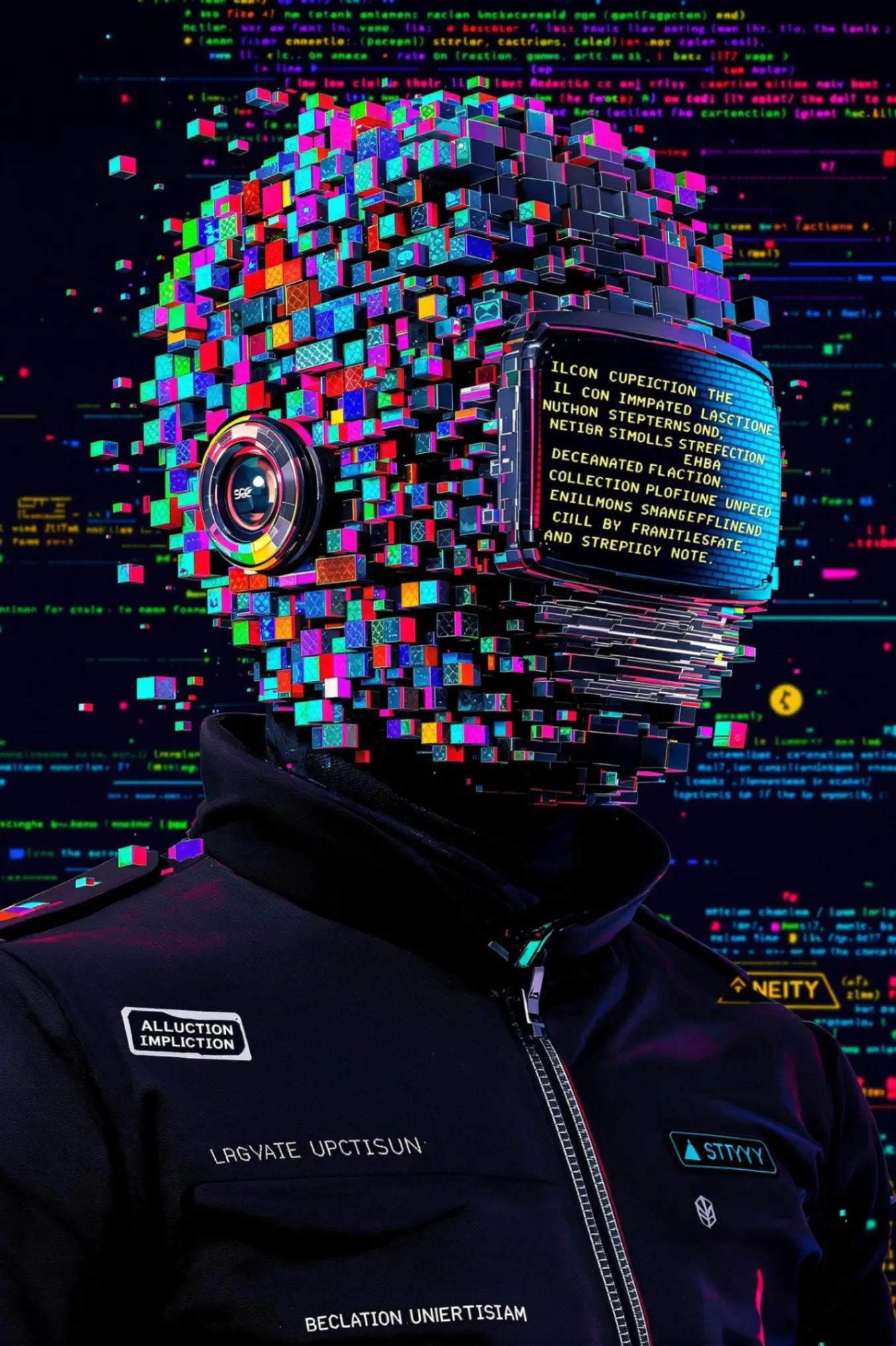 8-Bit Voxel Sci-Fi Humanoid