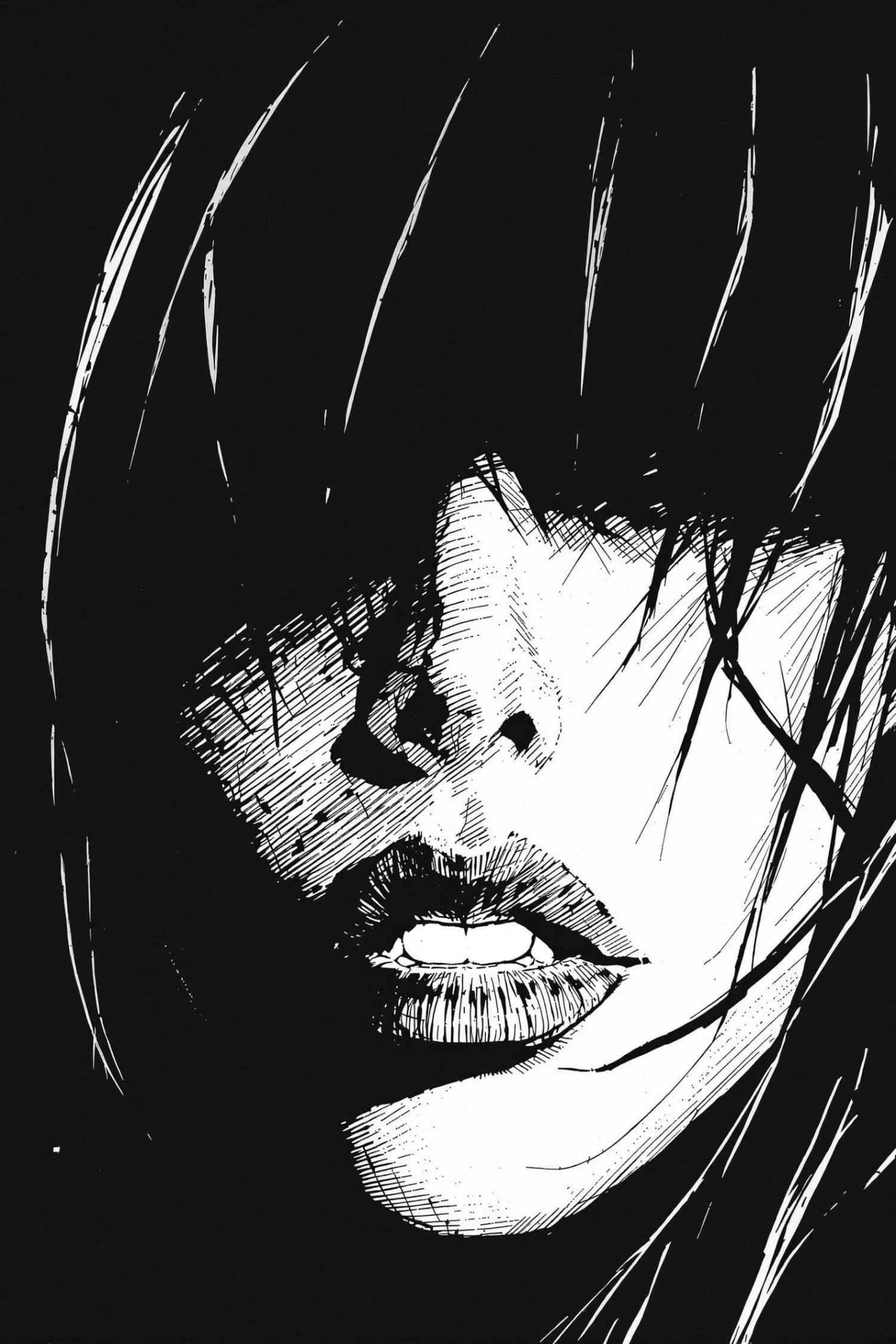 Vintage 90s Anime Girl Sketch