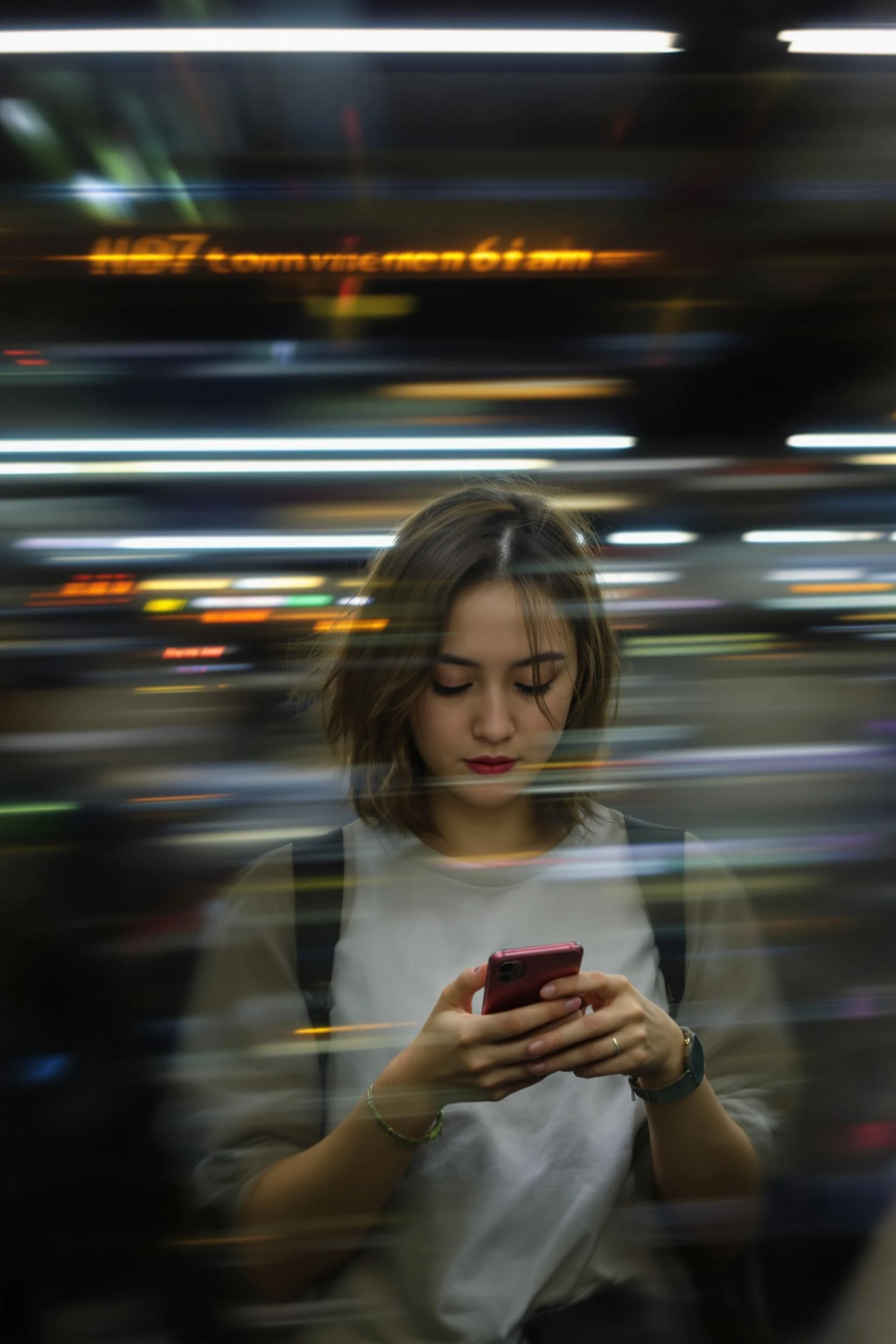 Candid iPhone Capture of Young Woman