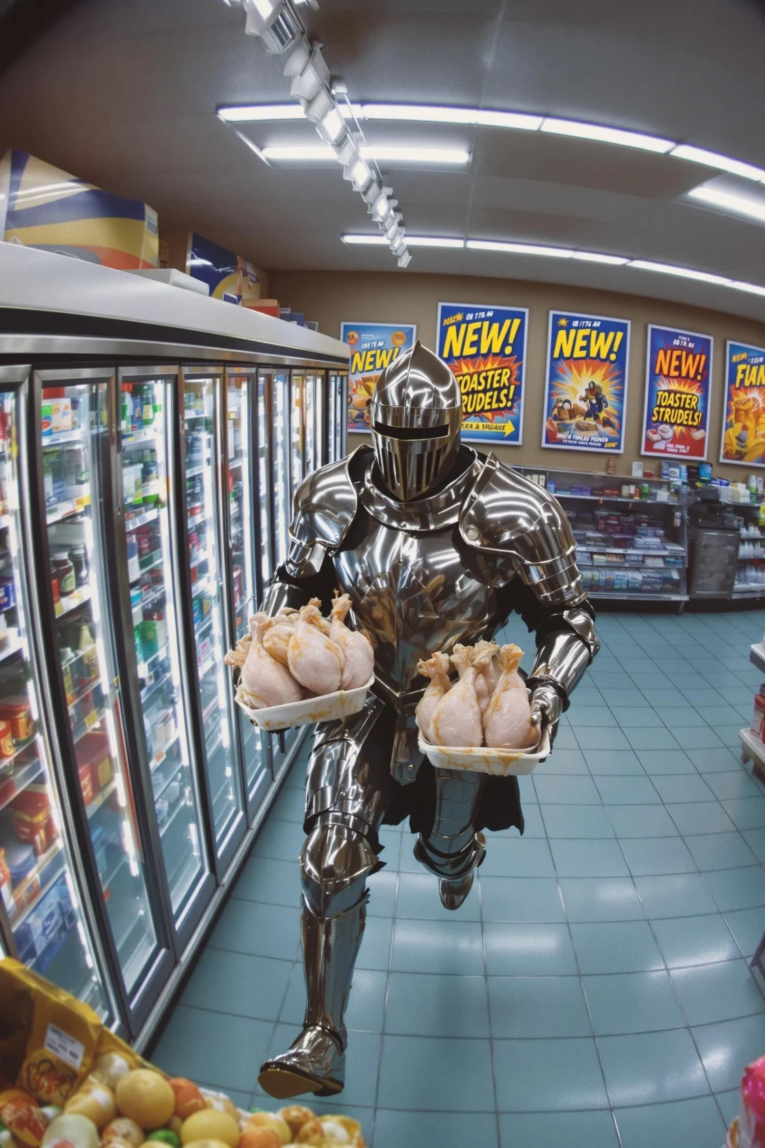 Medieval Armor Theft in 90s Grocery Store