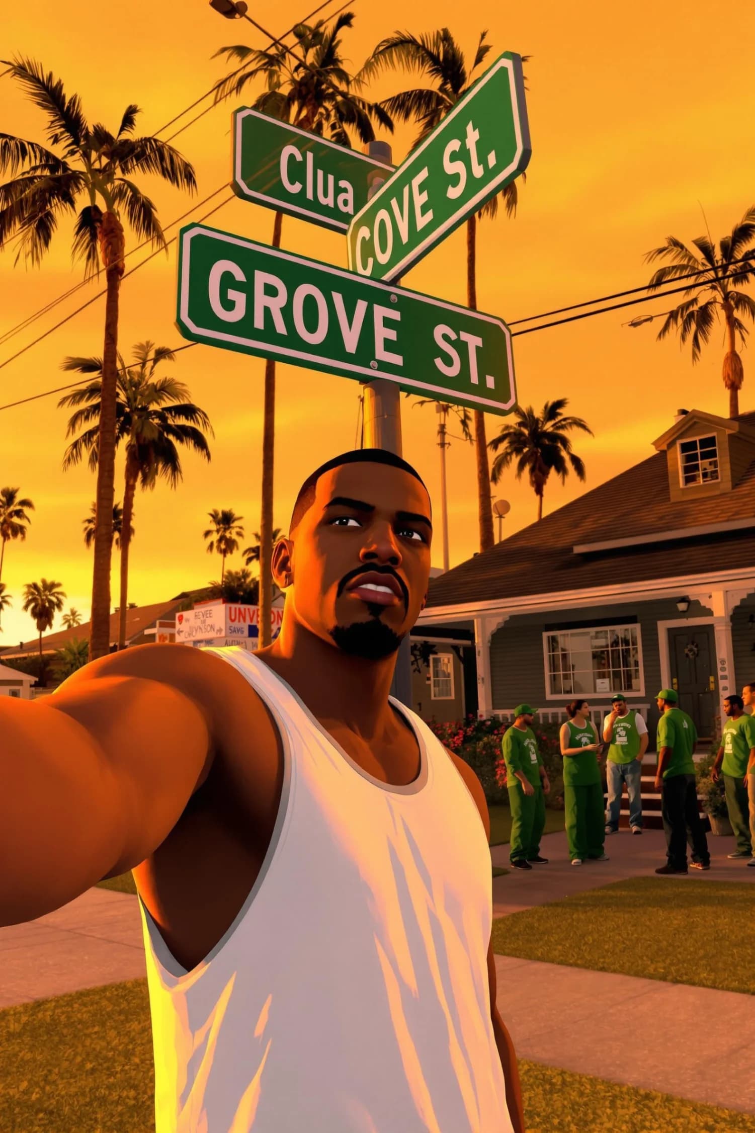 CJ Selfie on Grove Street
