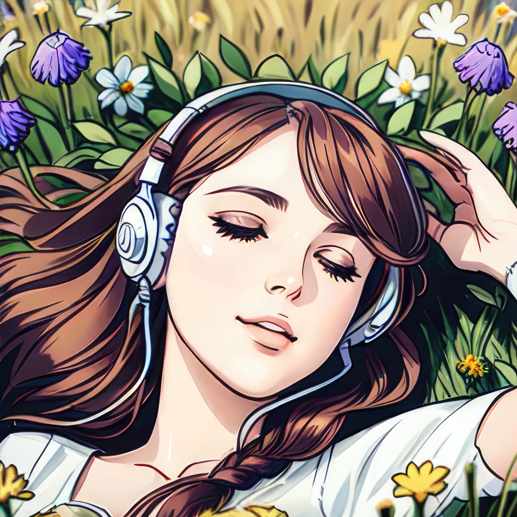 Woman in Flower Field