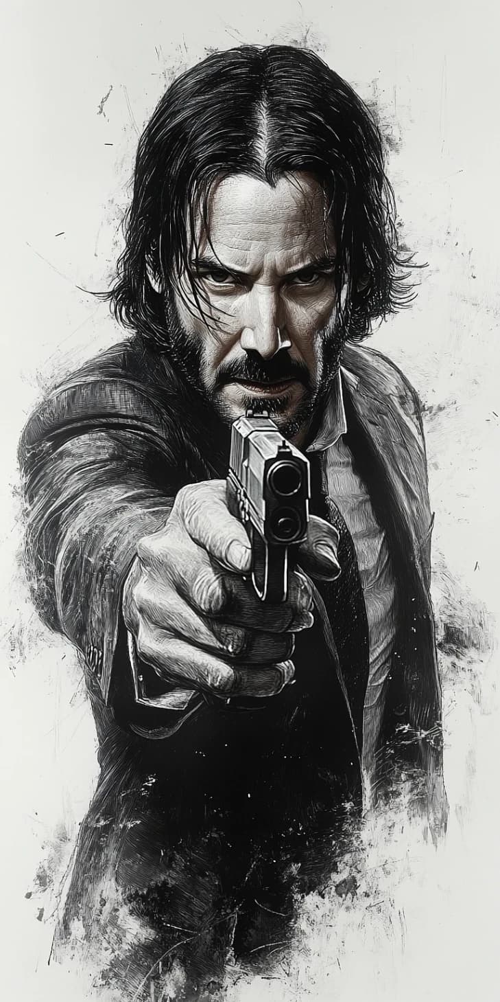John Wick Pencil Sketch
