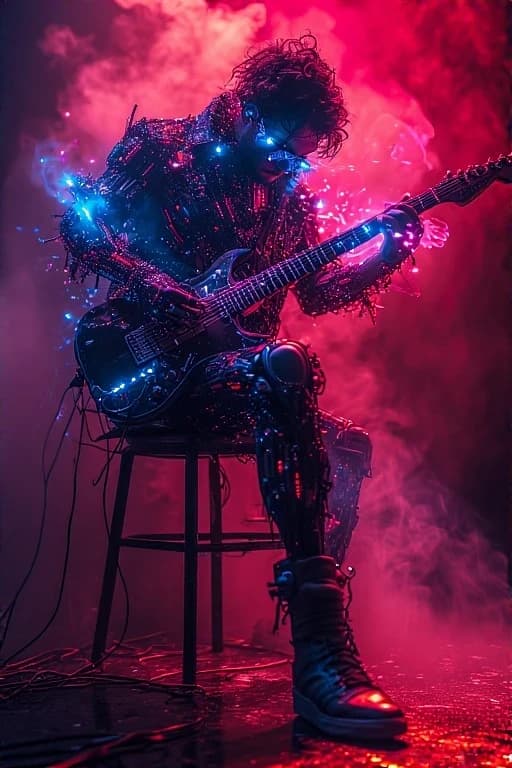 Cybernetic Musician in Epic Fantasy