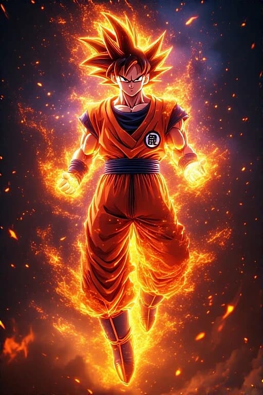 Goku Super Saiyan Fire Transformation