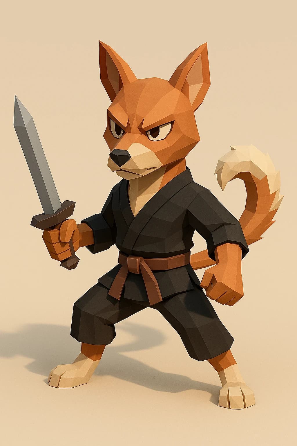 Low-Poly Paco the Dog Warrior