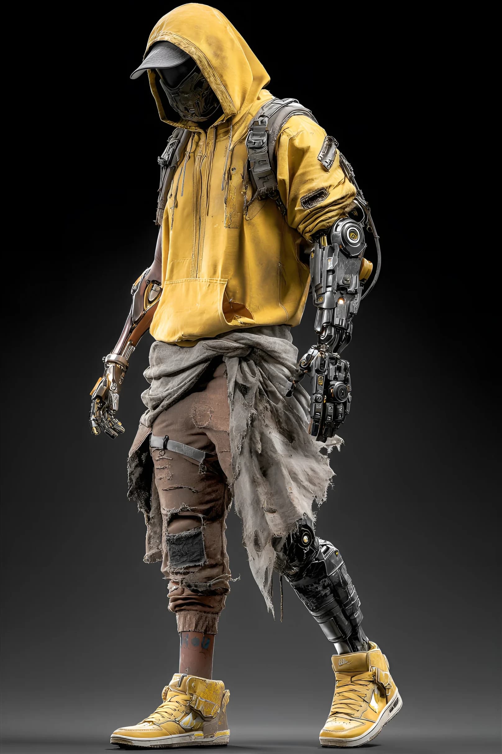 Futuristic Survivor with Mechanical Arm